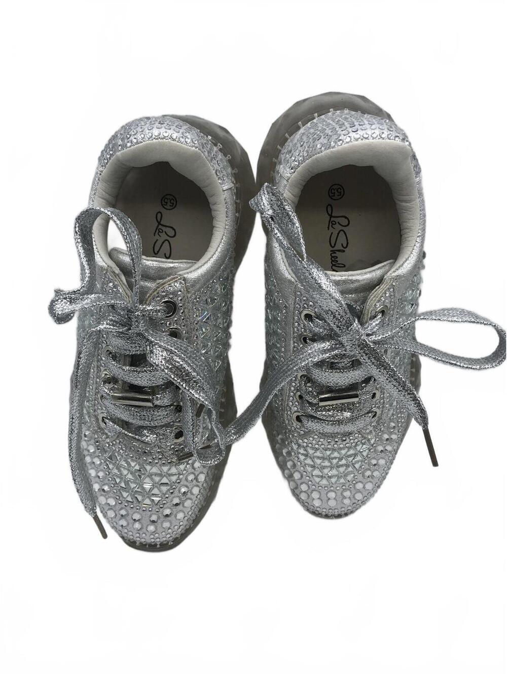 La Seelah  Kids Shoes Size 5.5 White with Ringstones - Picture 9 of 10